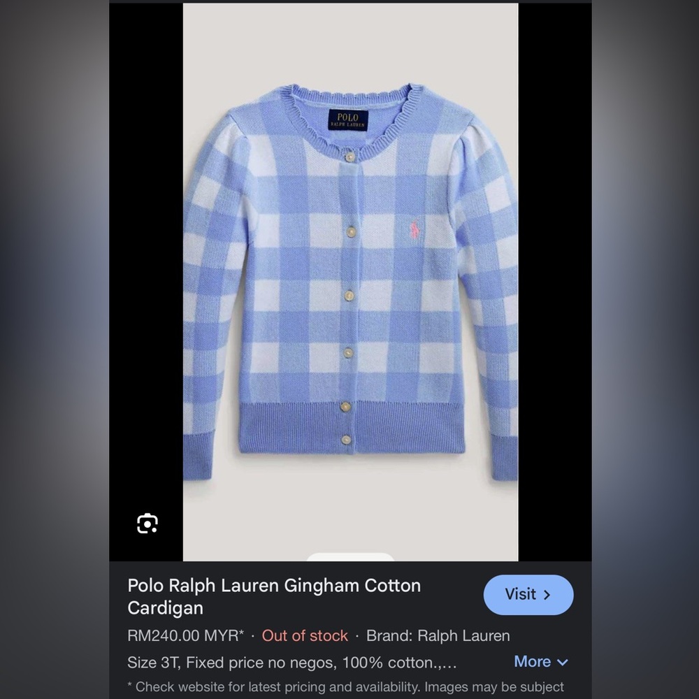 Polo Ralph Lauren blue cardigan 4t